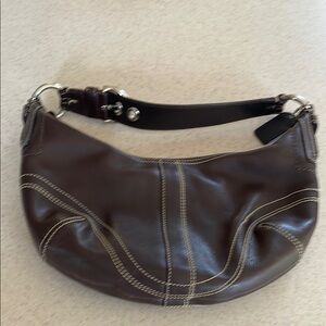 Coach brown leather hobo